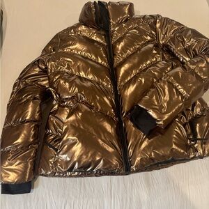Metallic Bronze Puffer Jacket